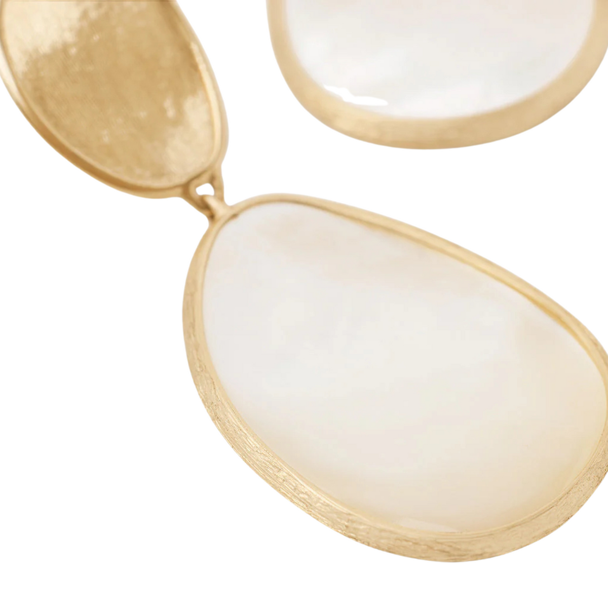 Marco Bicego - Lunaria Yellow Gold Mother of Pearl Earrings | Manfredi Jewels