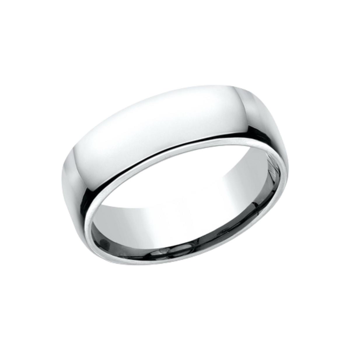 Benchmark Wedding Rings - 14K White Gold 7.5 Comfort Fit | Manfredi Jewels