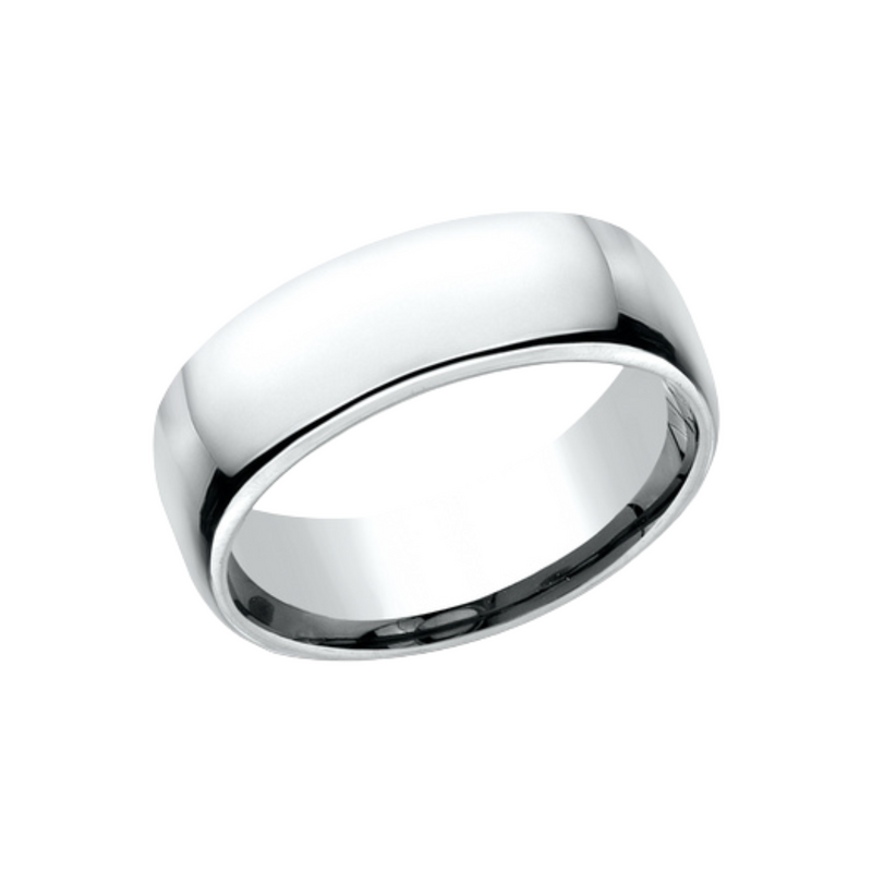Benchmark Wedding Rings - 14K White Gold 7.5 Comfort Fit | Manfredi Jewels