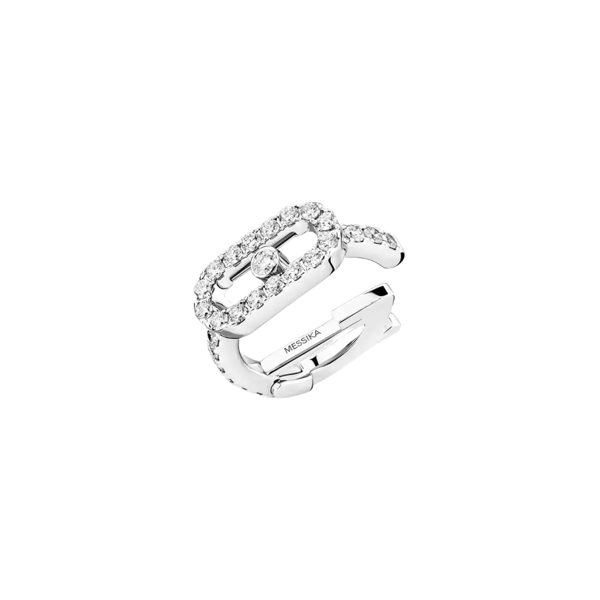18K White Gold Move Uno Pavé Clip Earring