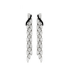 Dolce 18K White Gold Diamond & Black Ceramic Dangling Earrings