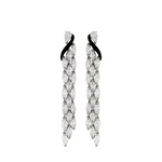 Dolce 18K White Gold Diamond & Black Ceramic Dangling Earrings