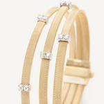 Masai 18K Yellow Gold Triple Strand Diamond Station Bracelet