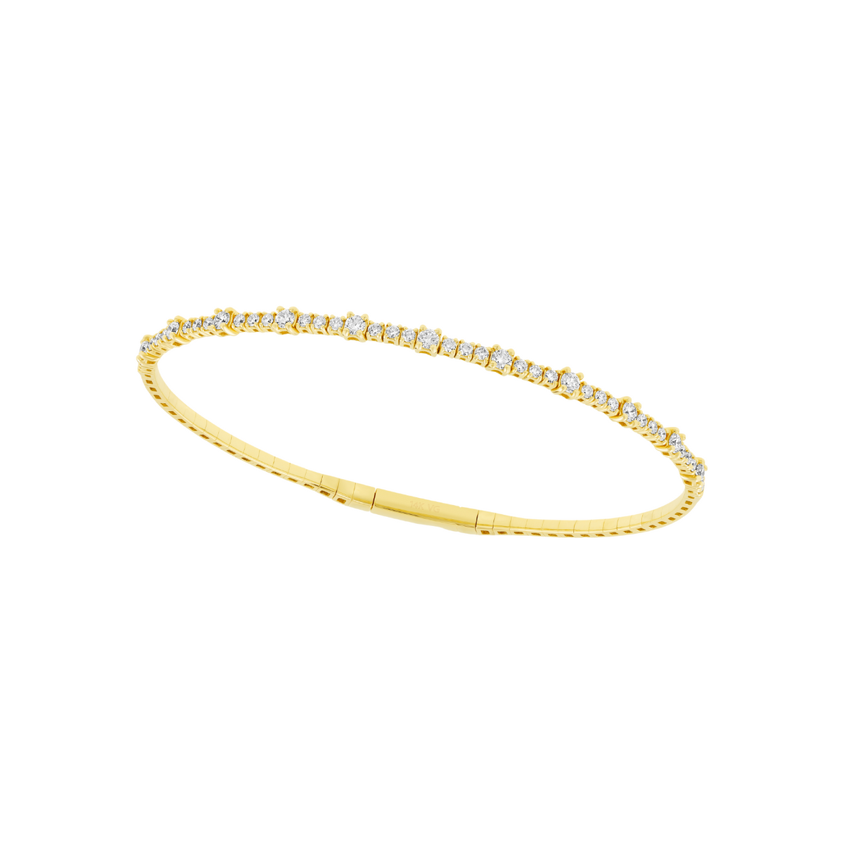 Manfredi Jewels Bracelet - 14K Yellow Gold & Diamond Flexible Bangle | Manfredi Jewels