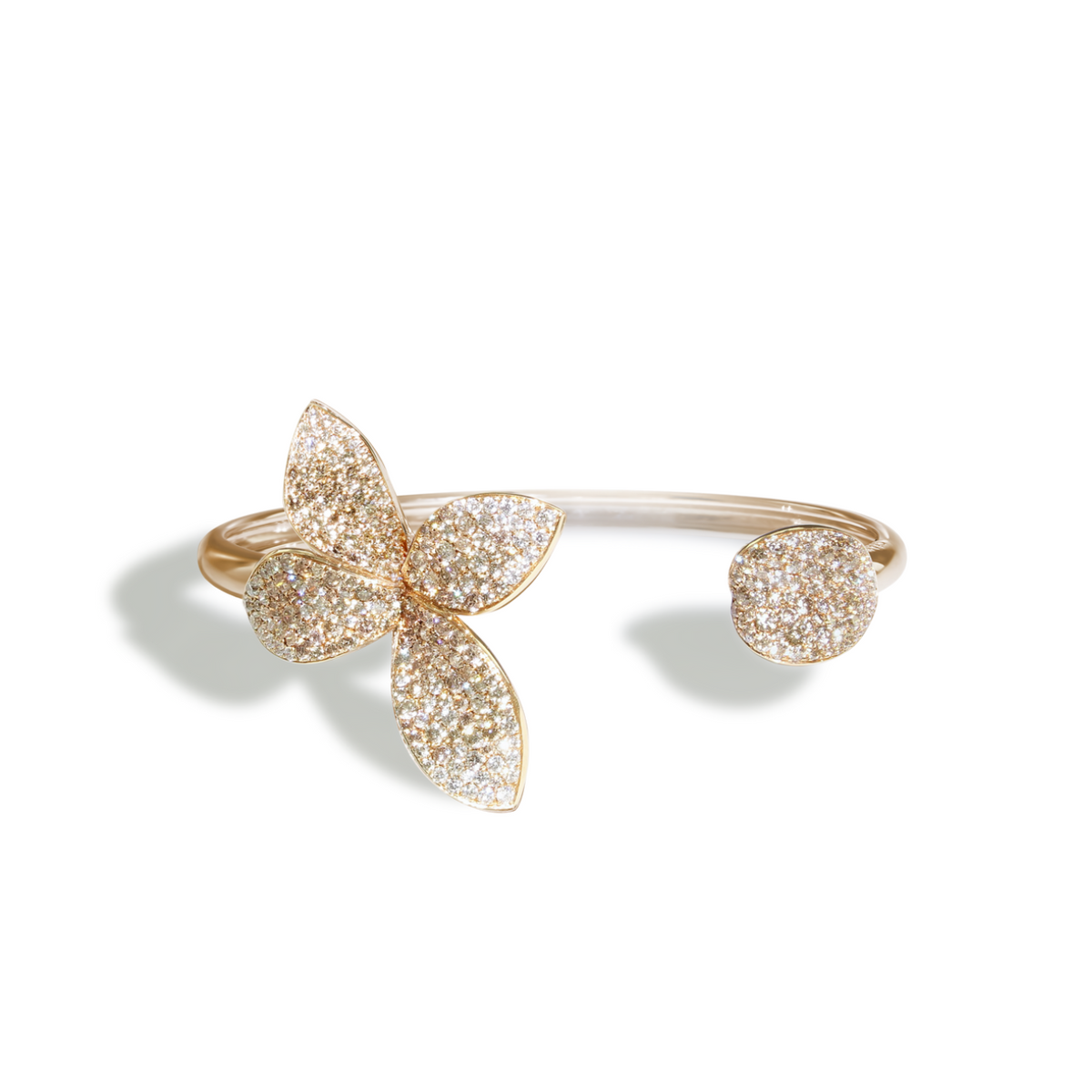 Pasquale Bruni Jewelry - Giardini Segreti 18K Rose Gold White and Champagne Diamond Pavé Bracelet | Manfredi Jewels