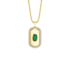 14K Yellow Gold, Diamond, & Emerald Pendant