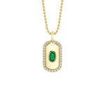 14K Yellow Gold, Diamond, & Emerald Pendant