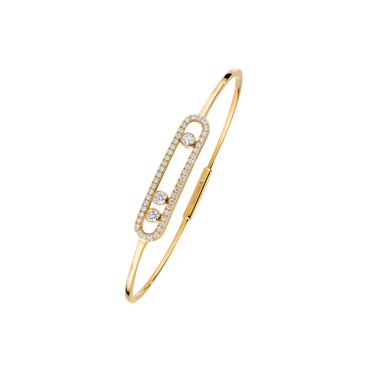 Messika Jewelry - Move Thin 18K Yellow Gold Pavé Diamond Bracelet | Manfredi Jewels
