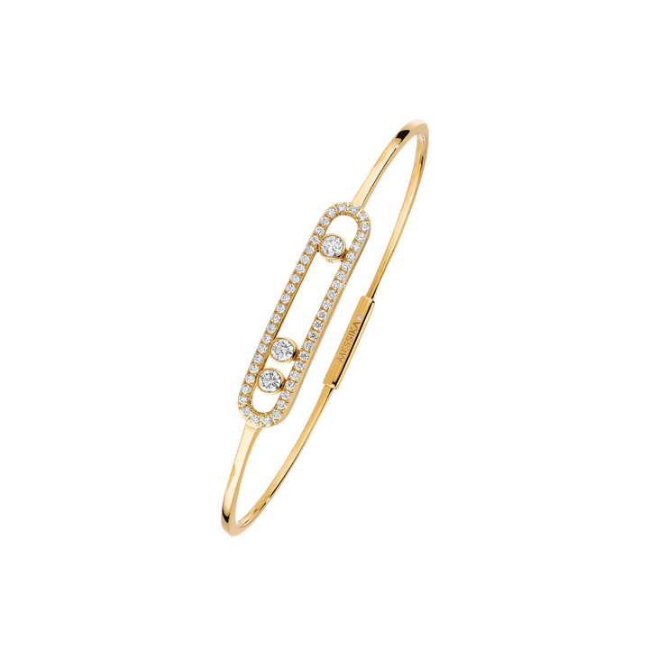 Messika Jewelry - Move Thin 18K Yellow Gold Pavé Diamond Bracelet | Manfredi Jewels