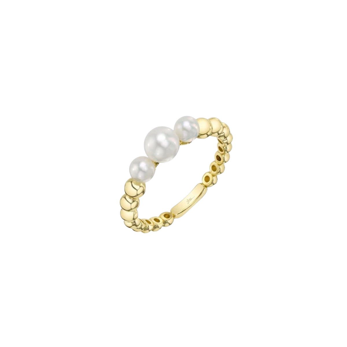 Shy Creation Jewelry - 14K Yellow Gold Cultured Pearl Ring | Manfredi Jewels