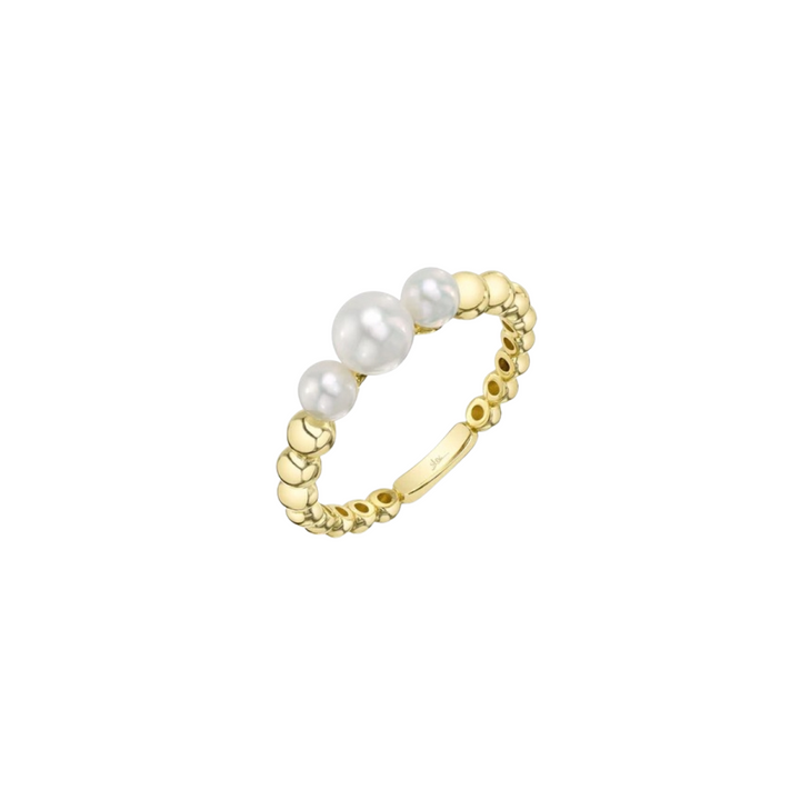 Shy Creation Jewelry - 14K Yellow Gold Cultured Pearl Ring | Manfredi Jewels