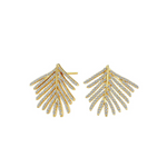 Jardin 18K Yellow Gold Palm Leaf Diamond Earrings