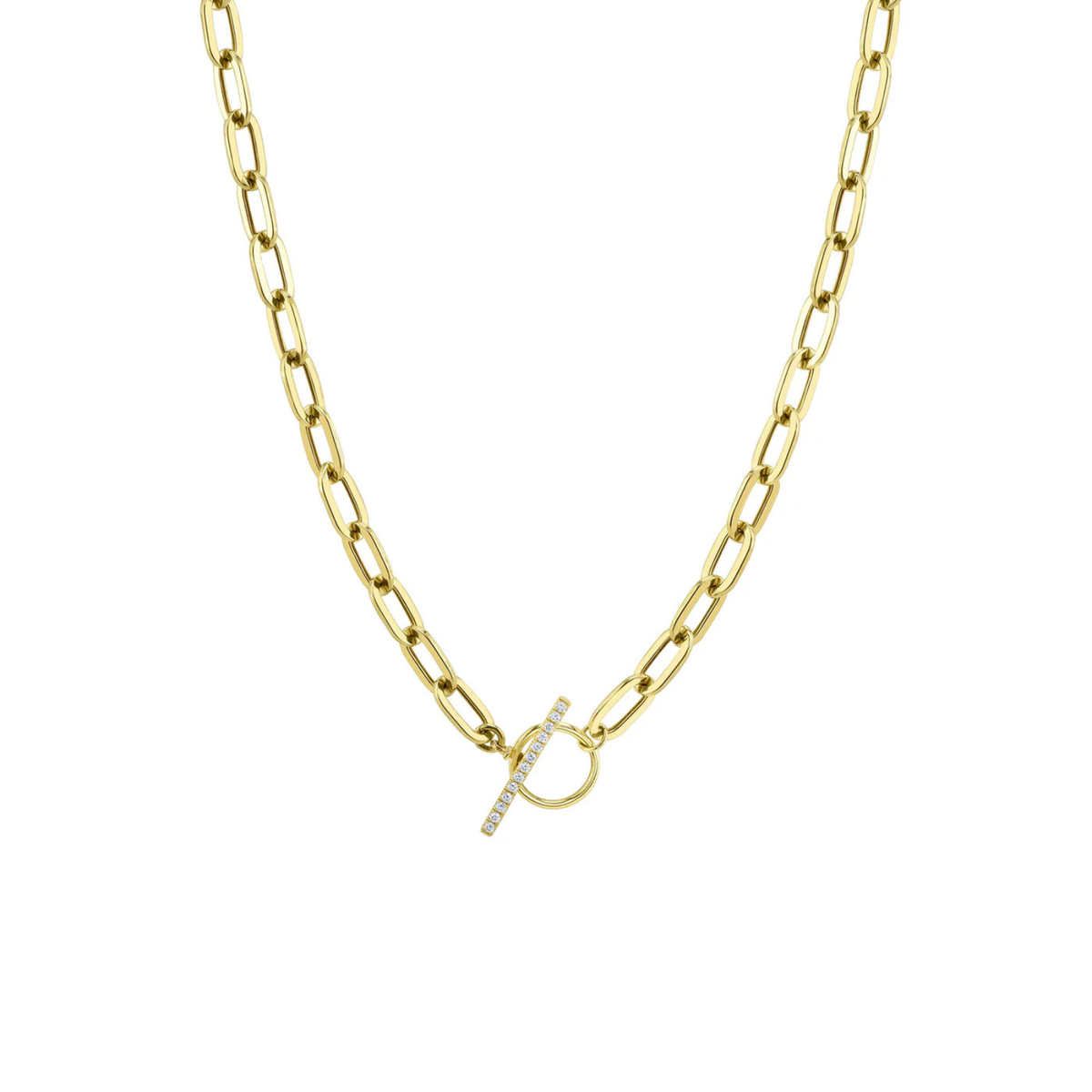 Kate 14K Yellow Gold & Diamond Paperclip Link Necklace
