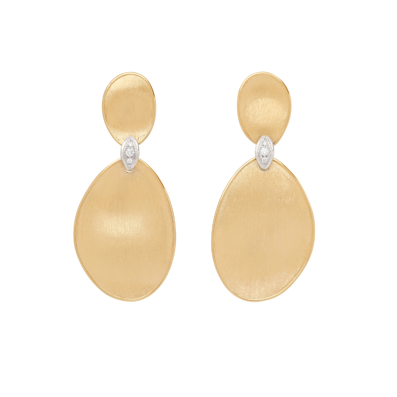 Lunaria 18K Yellow Gold Large Two-Drop Earrings with Diamond