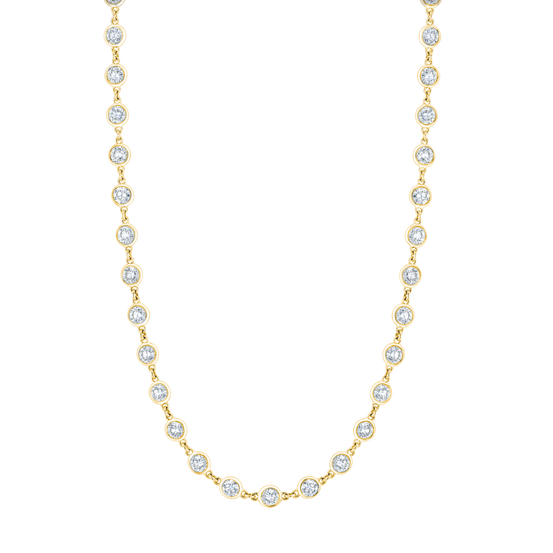 18K Yellow Gold Handmade Diamond By Yard Necklace – 2.32 CTW