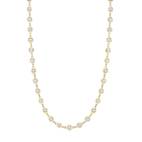 18K Yellow Gold Handmade Diamond By Yard Necklace – 2.32 CTW