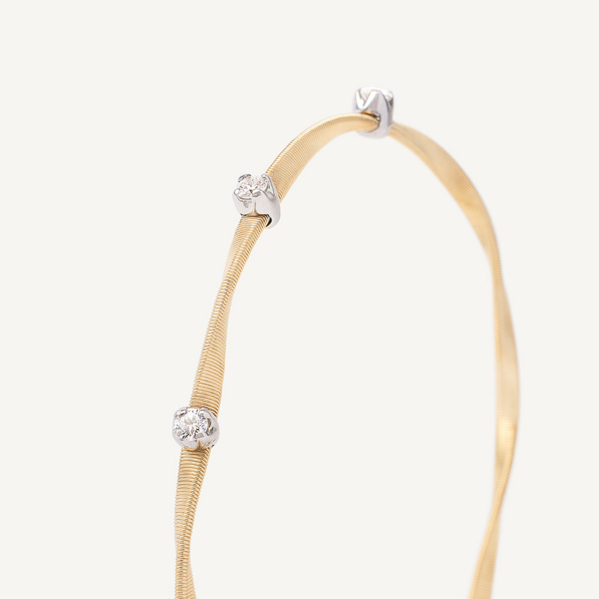 Marco Bicego Jewelry - Marrakech 18K Yellow Gold Diamond Stackable Bangle | Manfredi Jewels