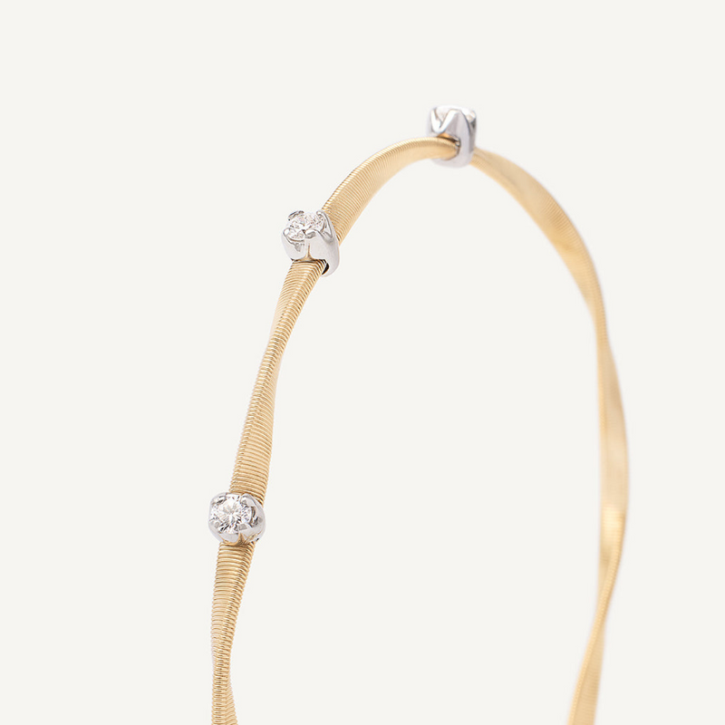 Marrakech 18K Yellow Gold Diamond Stackable Bangle