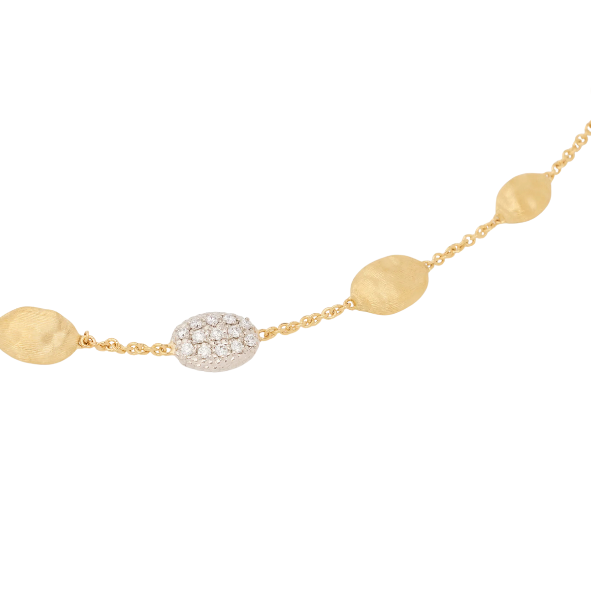 Marco Bicego Jewelry - 18K Yellow Gold Siviglia Station Necklace with Diamonds | Manfredi Jewels