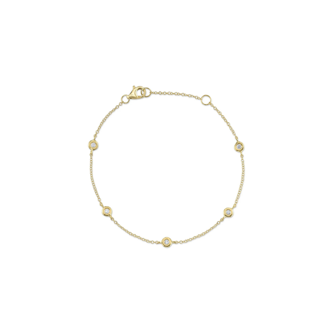 14K Yellow Gold 0.13ct Diamonds by the Yard Bracelet