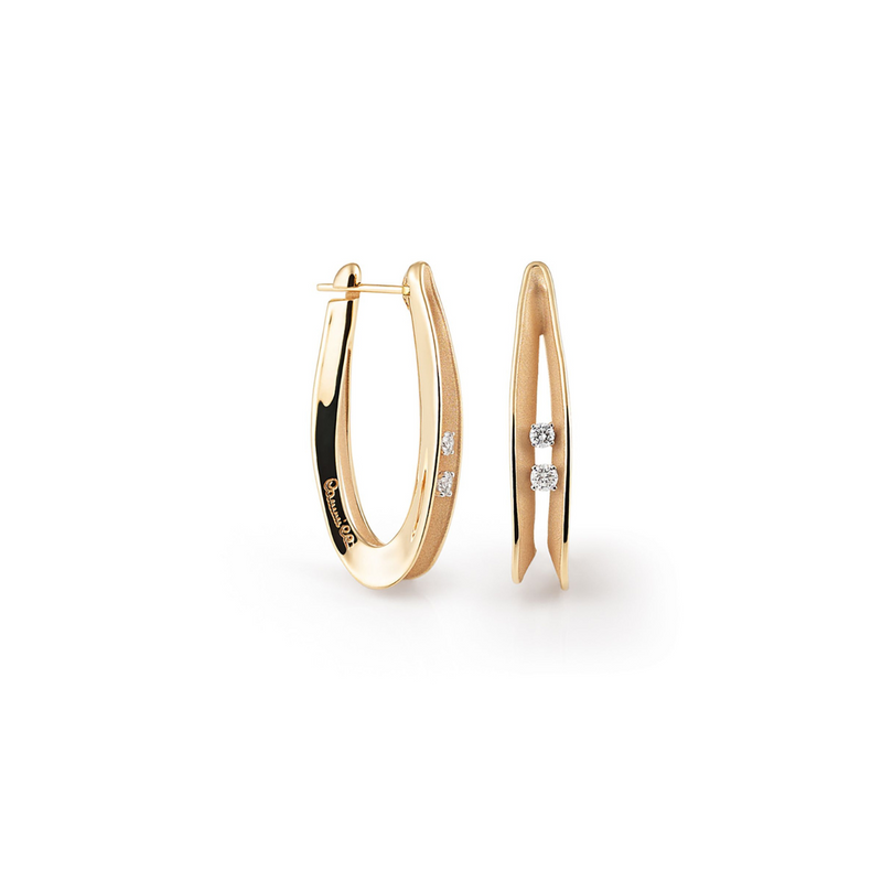 Cammilli Firenze Jewelry - Dune 18K Orange Apricot Gold Diamond Earrings | Manfredi Jewels