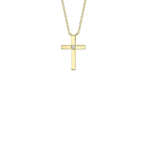 Kate 14K Yellow Gold Diamond Cross Necklace