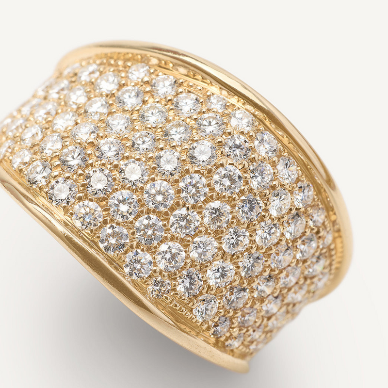 Lunaria 18K Yellow Gold Diamond Pavé Small Ring