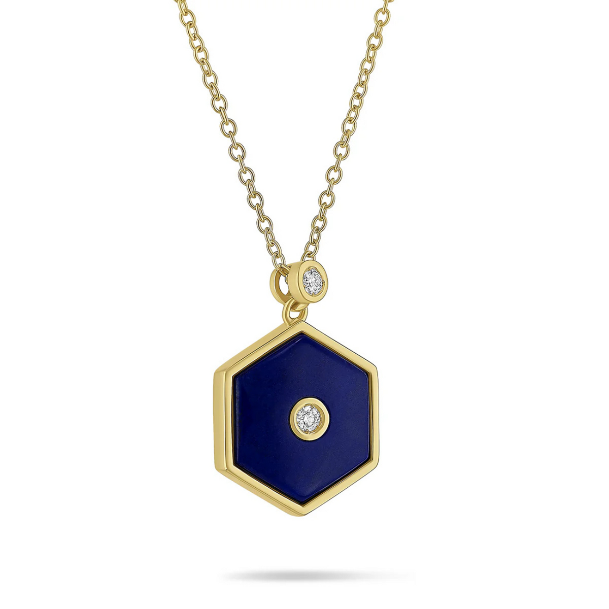 Miseno - 18K Yellow Gold Diamond & Lapis Baia Sommersa Pendant | Manfredi Jewels