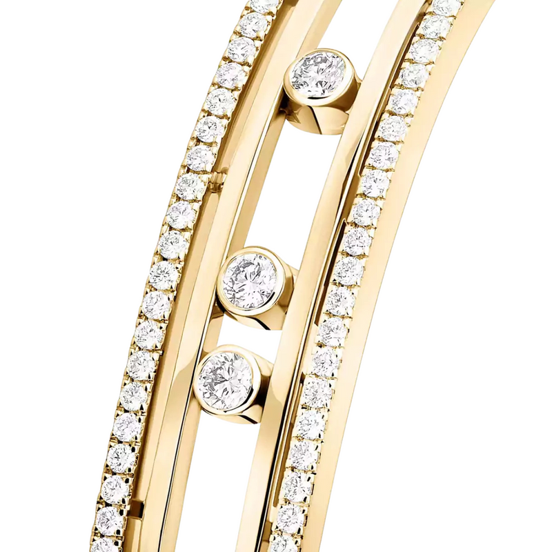 18K Yellow Gold Move 10th Diamond Bangle