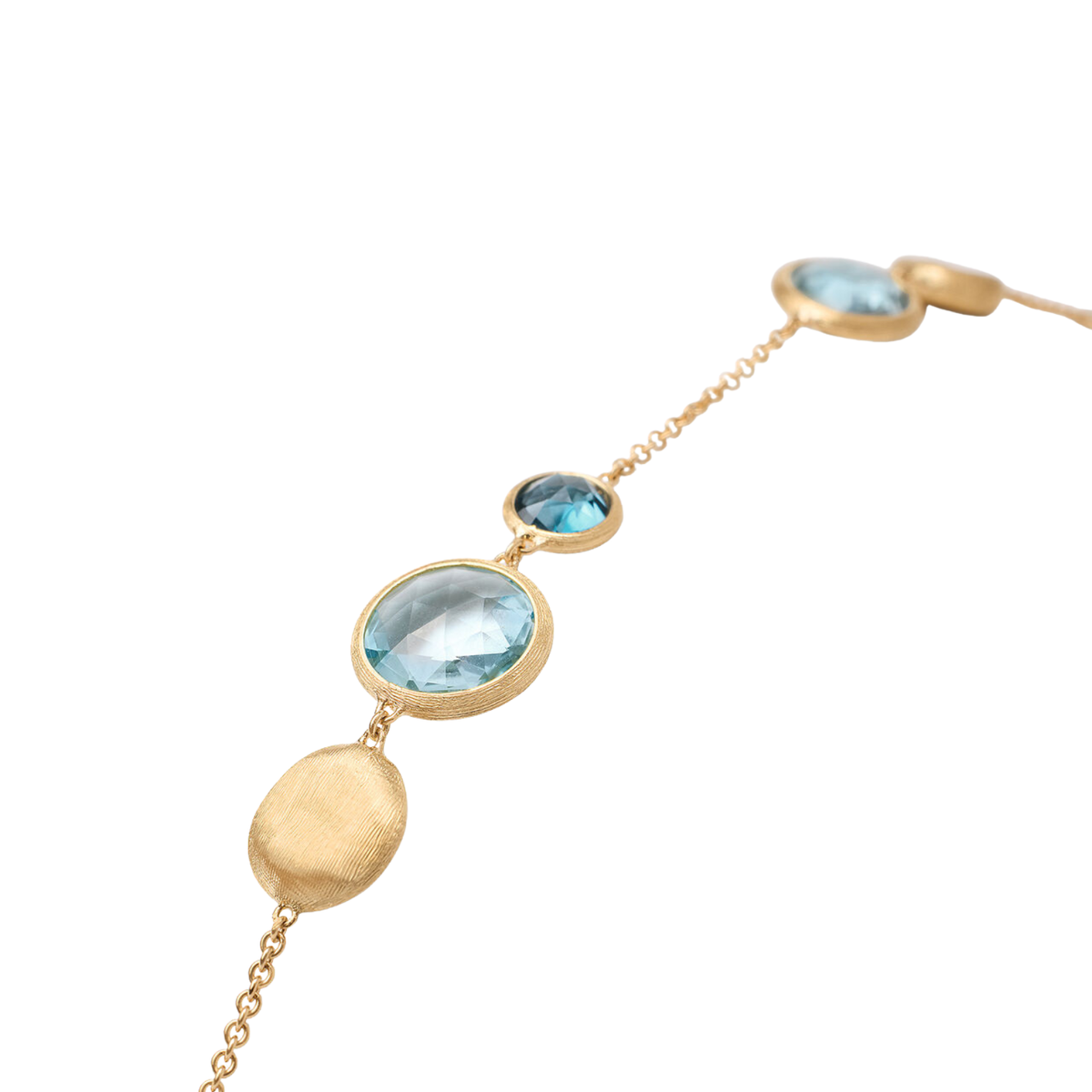 Marco Bicego Jewelry - Jaipur Color 18K Yellow Gold and Mixed Blue Topaz Bracelet | Manfredi Jewels