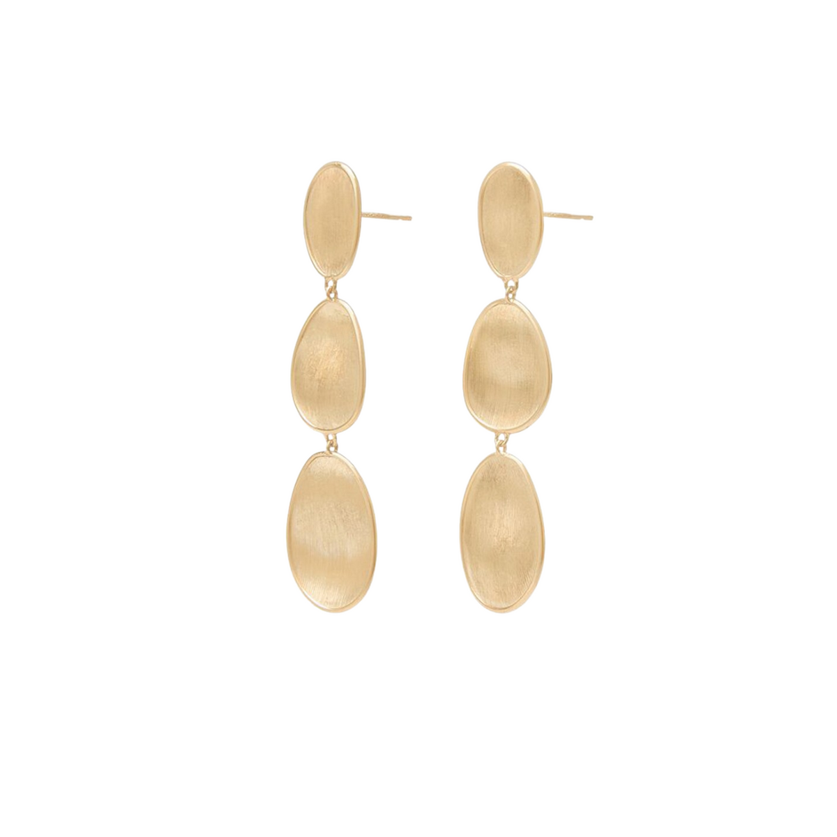 Marco Bicego - 18K Yellow Gold Lunaria 3 Drop Petal Earrings | Manfredi Jewels