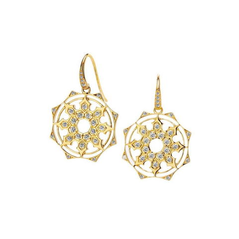 Cosmic 18k Yellow Gold Octa Diamond Earrings