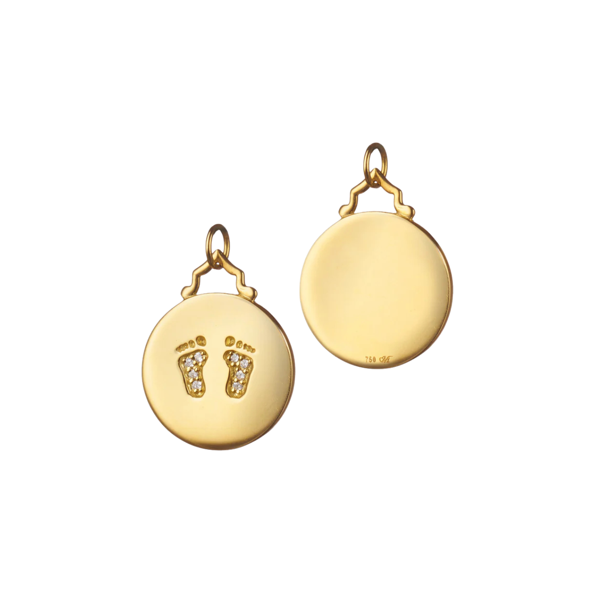 Monica Rich Kosann Jewelry - Small ’Baby Feet’ Necklace with Diamonds | Manfredi Jewels