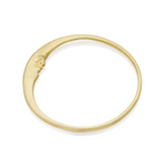 Crescent Moonface 18K Yellow Gold Diamond Bangle Bracelet