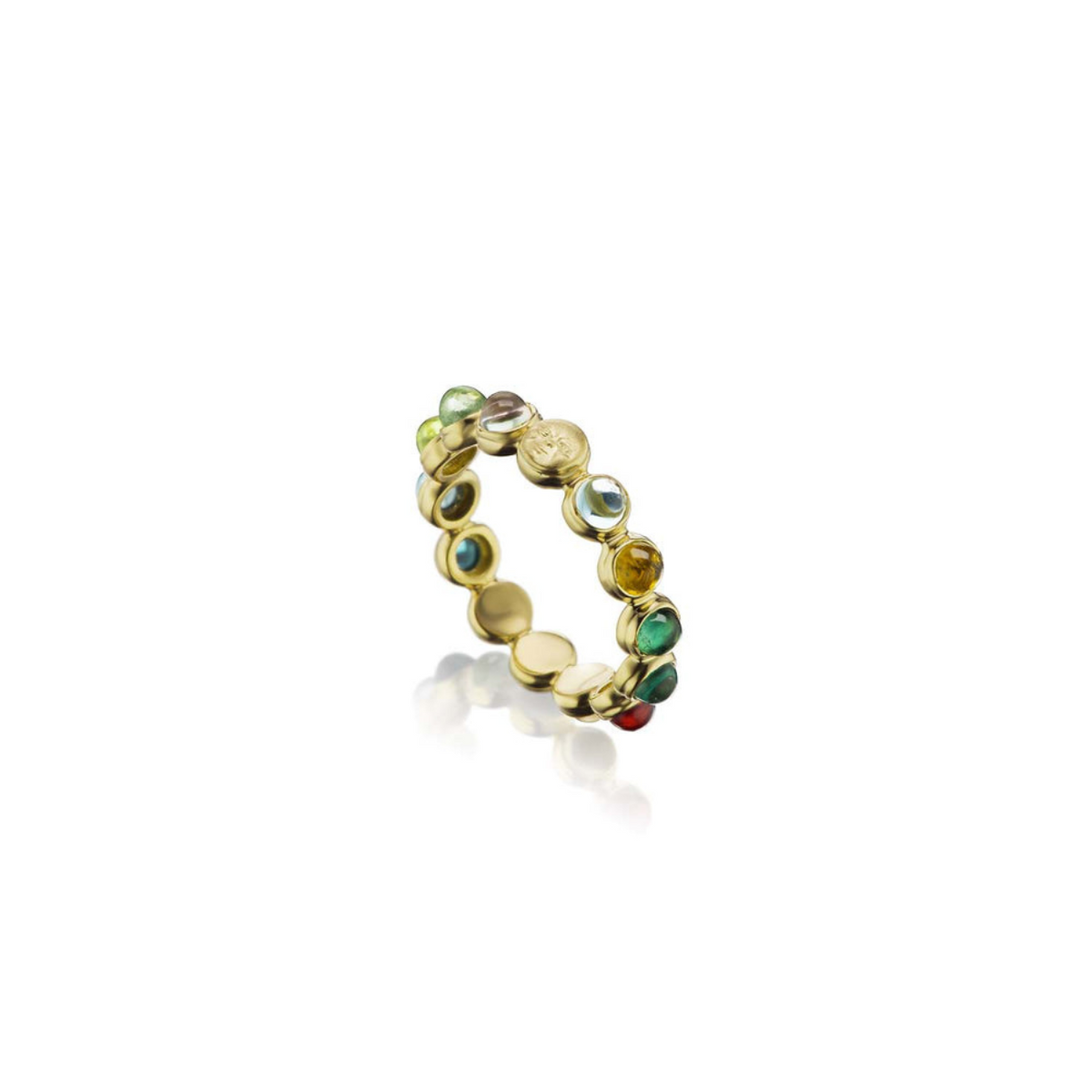 Anthony Lent Jewelry - Celestial 18K Yellow Gold Limited Edition Tourmaline Cabochon Bead Ring | Manfredi Jewels
