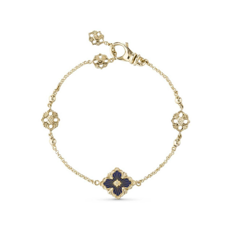 Buccellati Jewelry - Opera 18K Yellow Gold Tulle Blue Enamel Bracelet | Manfredi Jewels