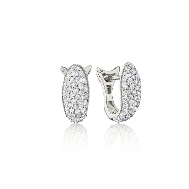 Monica Rich Kosann Jewelry - Sterling Silver & White Sapphire Pave Perseverance Fish Earring | Manfredi Jewels