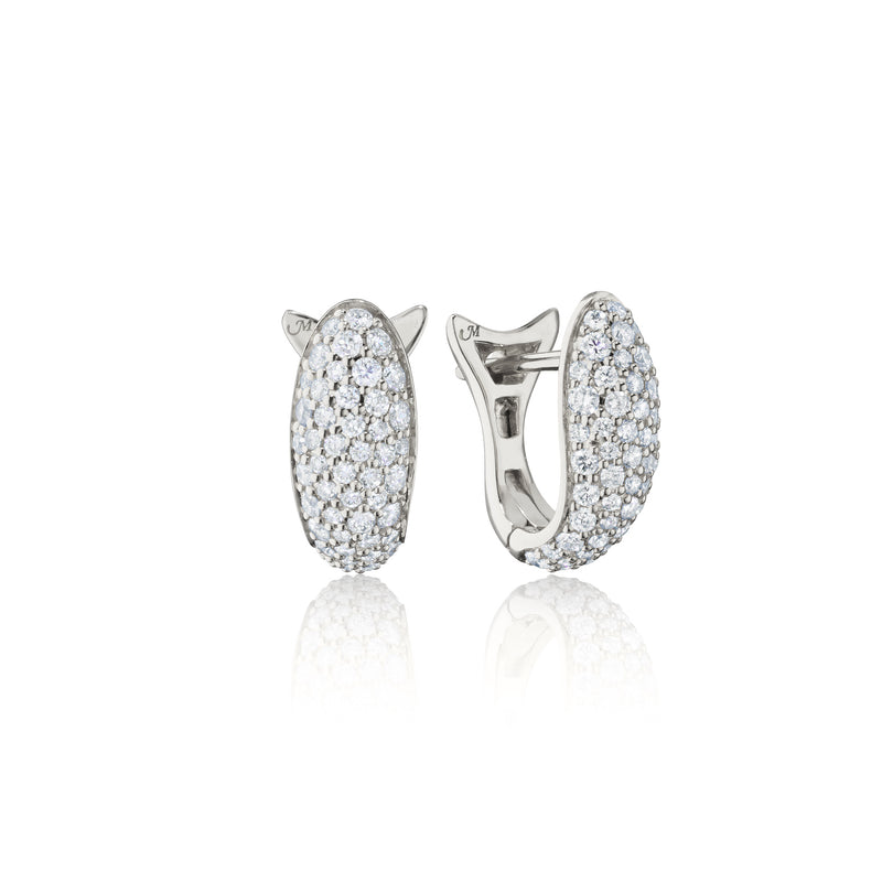 Sterling Silver & White Sapphire Pave Perseverance Fish Earring