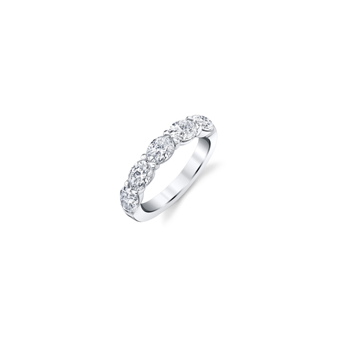 Platinum 5-Stone Oval Diamond Wedding Band