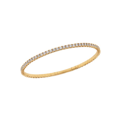 14K Rose Gold & Diamond Flexible Bangle