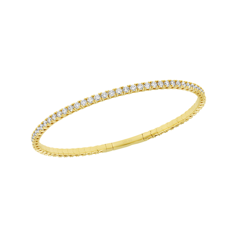 14K Yellow Gold & Diamond Flexible Bangle