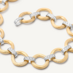 Jaipur Link 18K Yellow & White Gold Flat-Link Single Row Diamond Bracelet