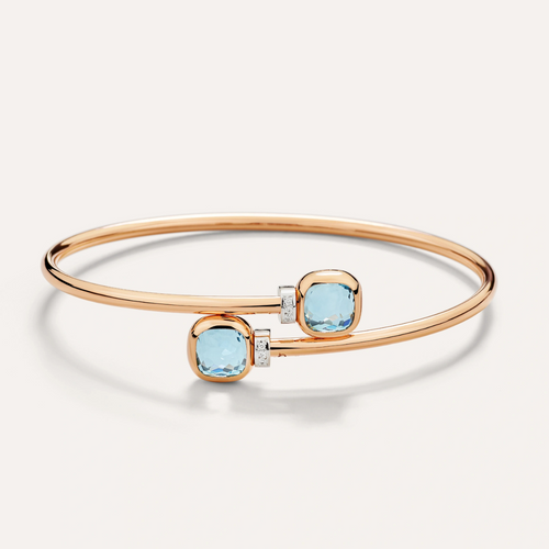 Nudo 18K Rose Gold Diamond & Sky Blue Topaz Mini Bangle