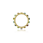 Celestial 18K Yellow Gold Limited Edition Tourmaline Cabochon Bead Ring