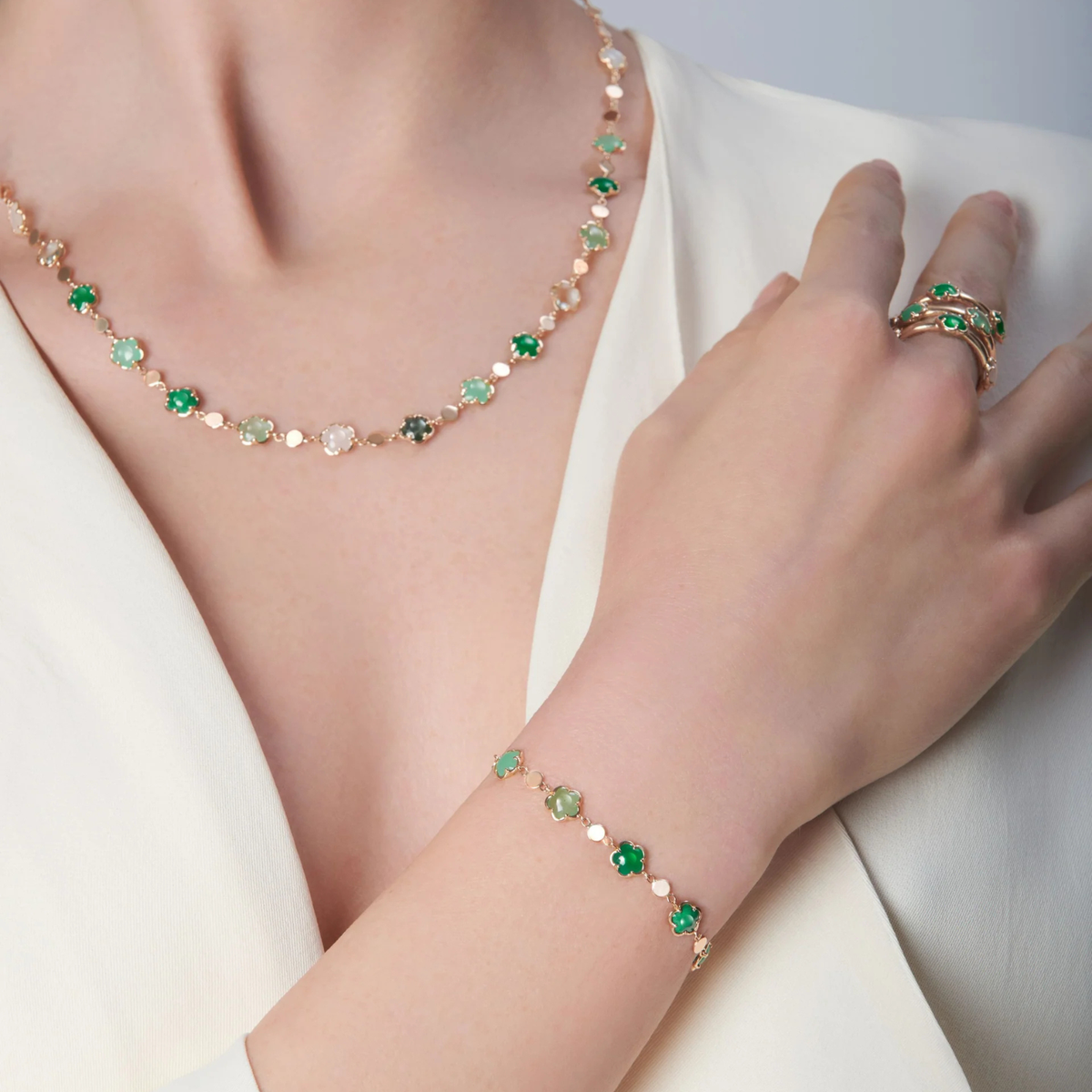 Pasquale Bruni Jewelry - 18K Rose Gold Figlia dei Fiori Gemstone Bracelet | Manfredi Jewels