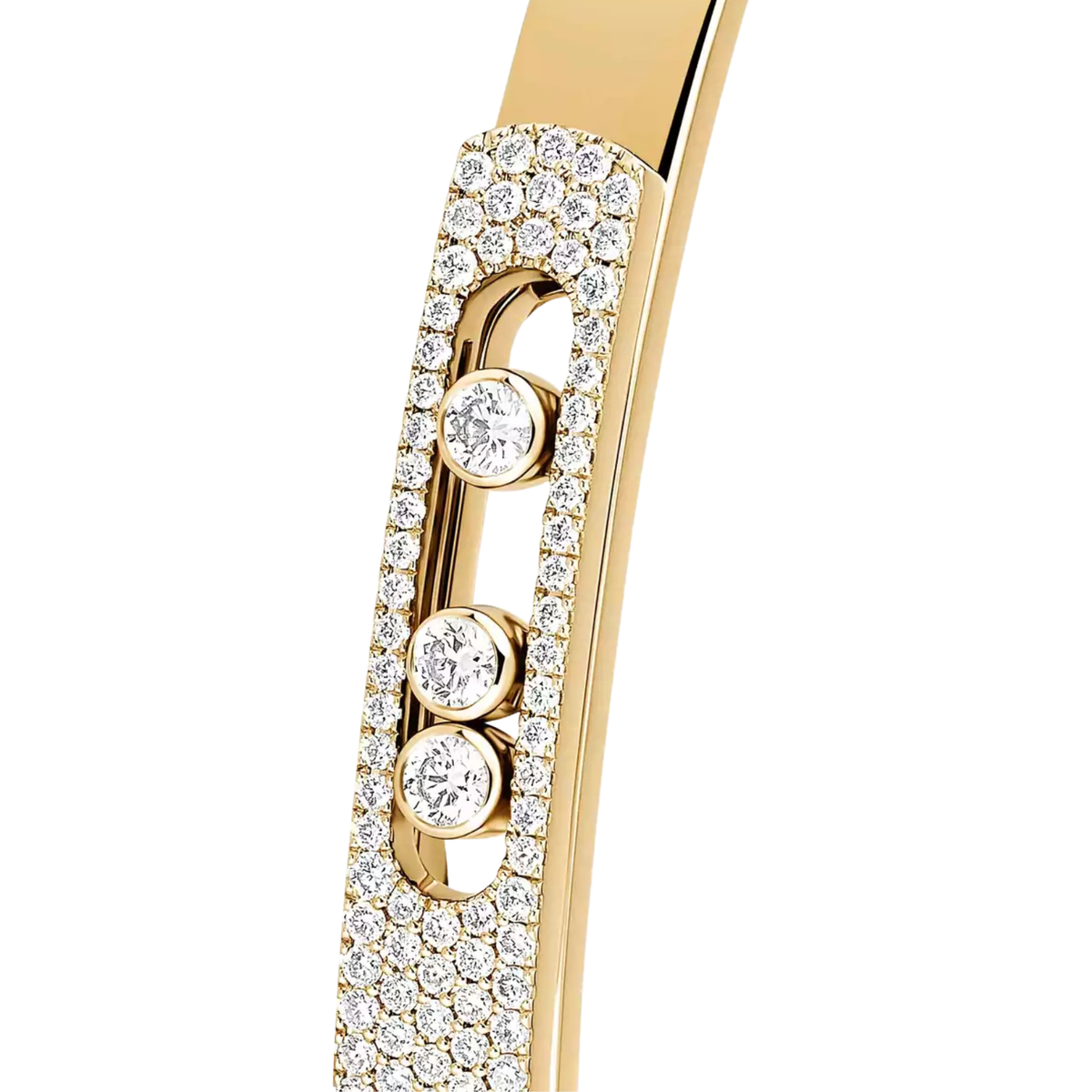 Messika Jewelry - Move Noa 18K Yellow Gold Small Model Diamond Pavé Bangle Bracelet | Manfredi Jewels