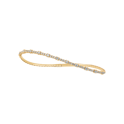 14K Rose Gold & Diamond Flexible Bangle