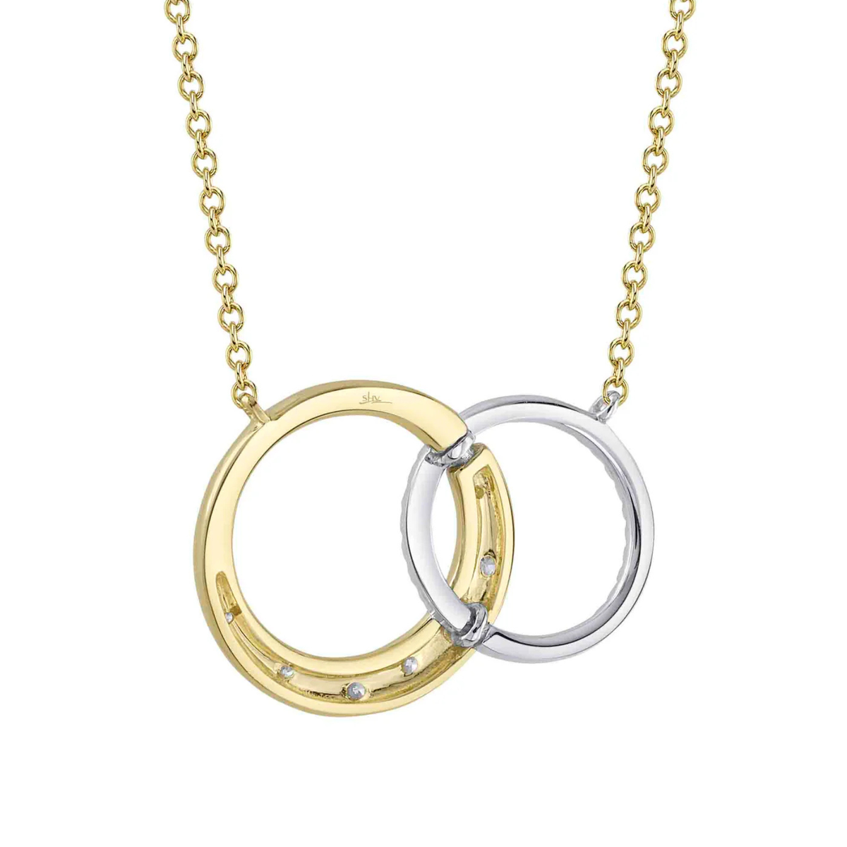 Kate 14K Yellow & White Gold 0.16ct Diamond Circle Necklace