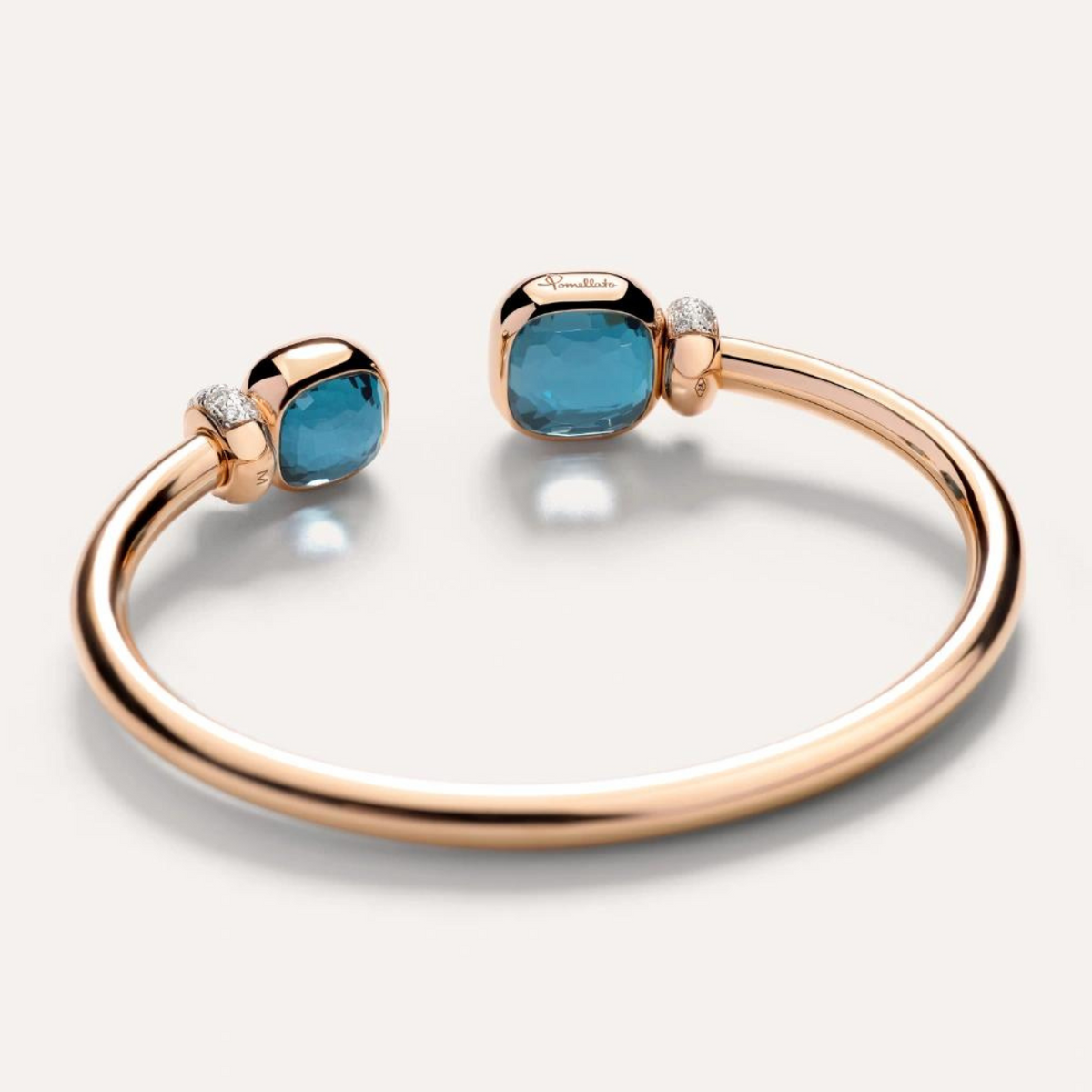 Pomellato Jewelry - Nudo 18K Rose Gold Blue London Topaz & Diamond Bracelet | Manfredi Jewels