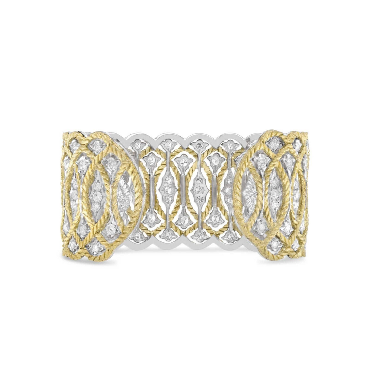 Buccellati Jewelry - Étoilée 18K Yellow & White Gold Diamond Bracelet | Manfredi Jewels